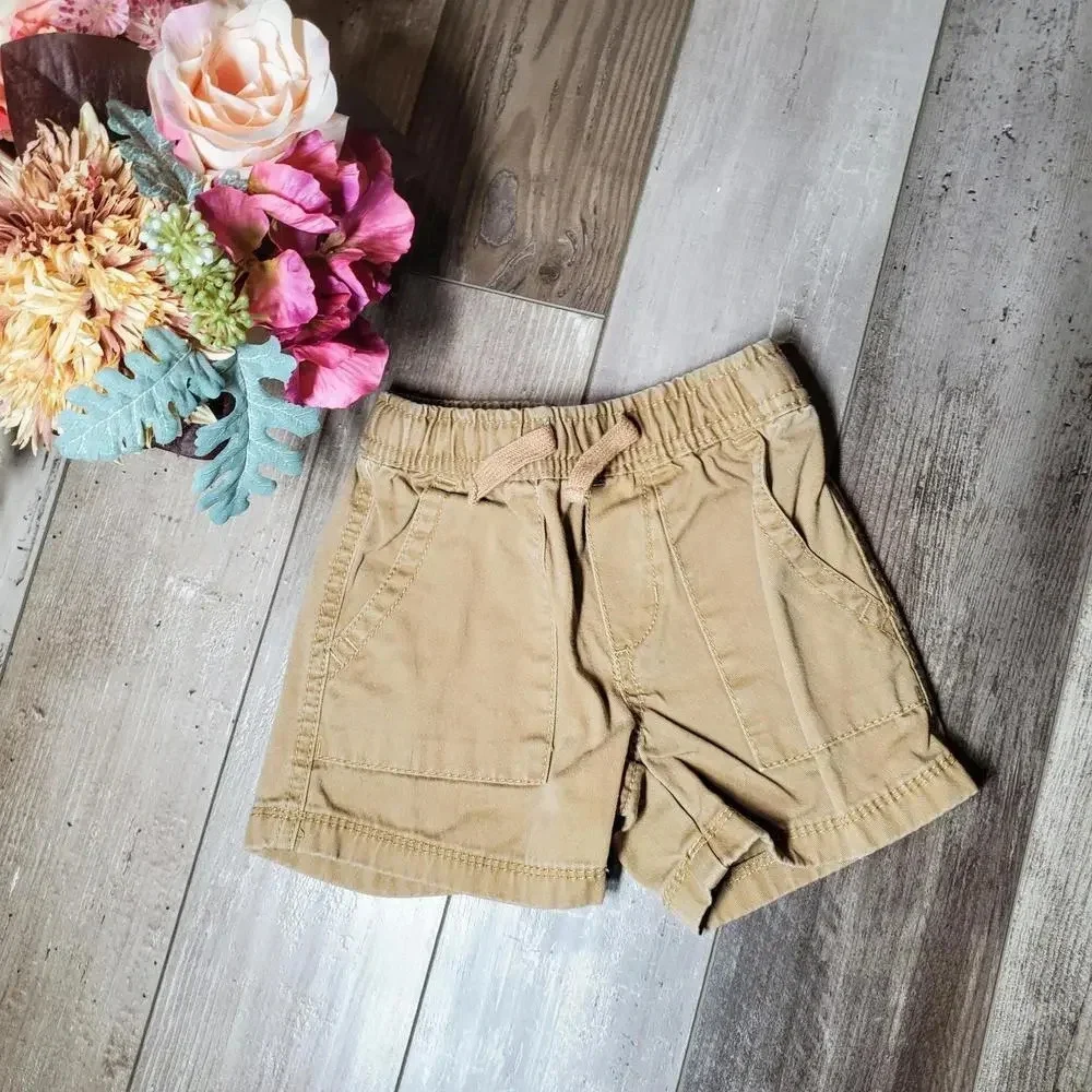 Place Toddler Boy Khaki Cotton Cargo Shorts Size 12-18m
